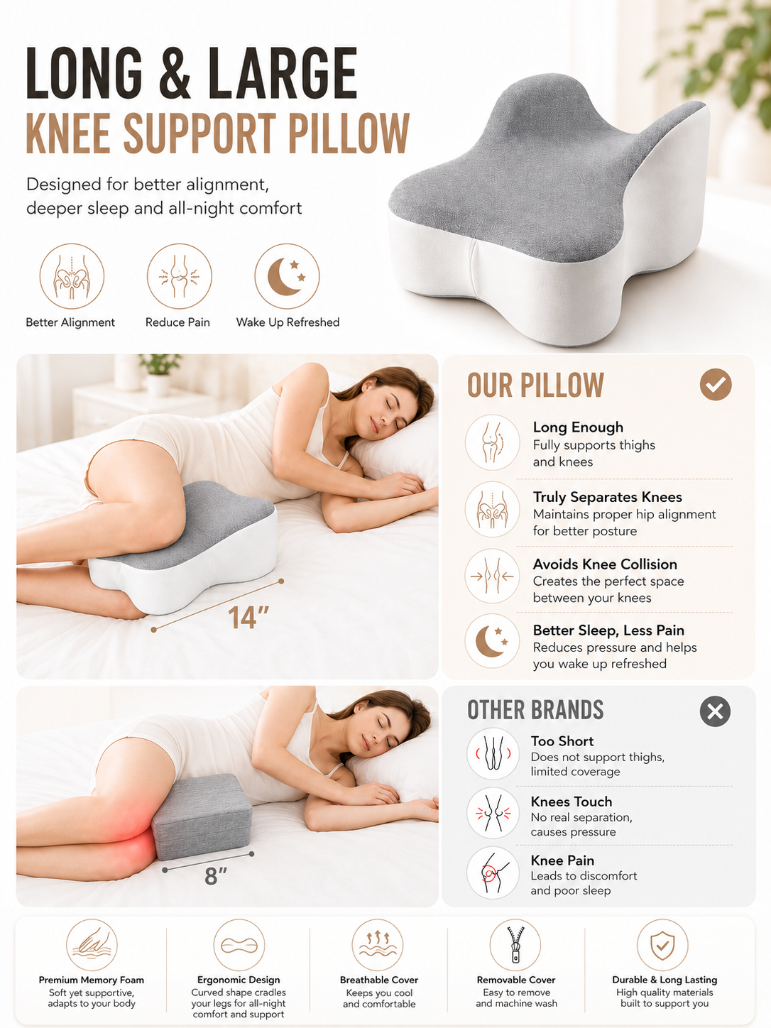 AlignRest™ Knee Pillow
