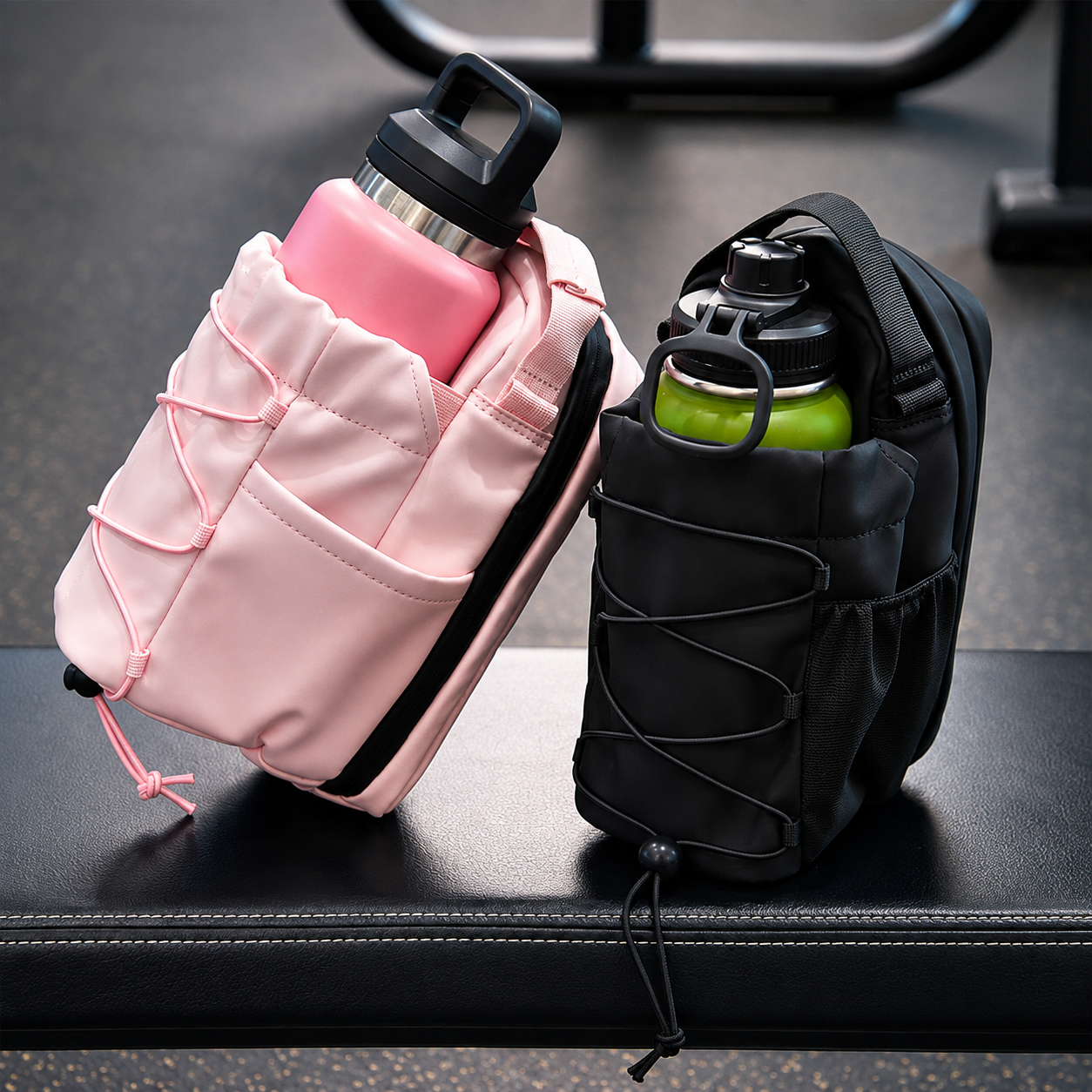 Magnetic Gym Bottle Bag – Hands-Free Bottle & Essentials Holder