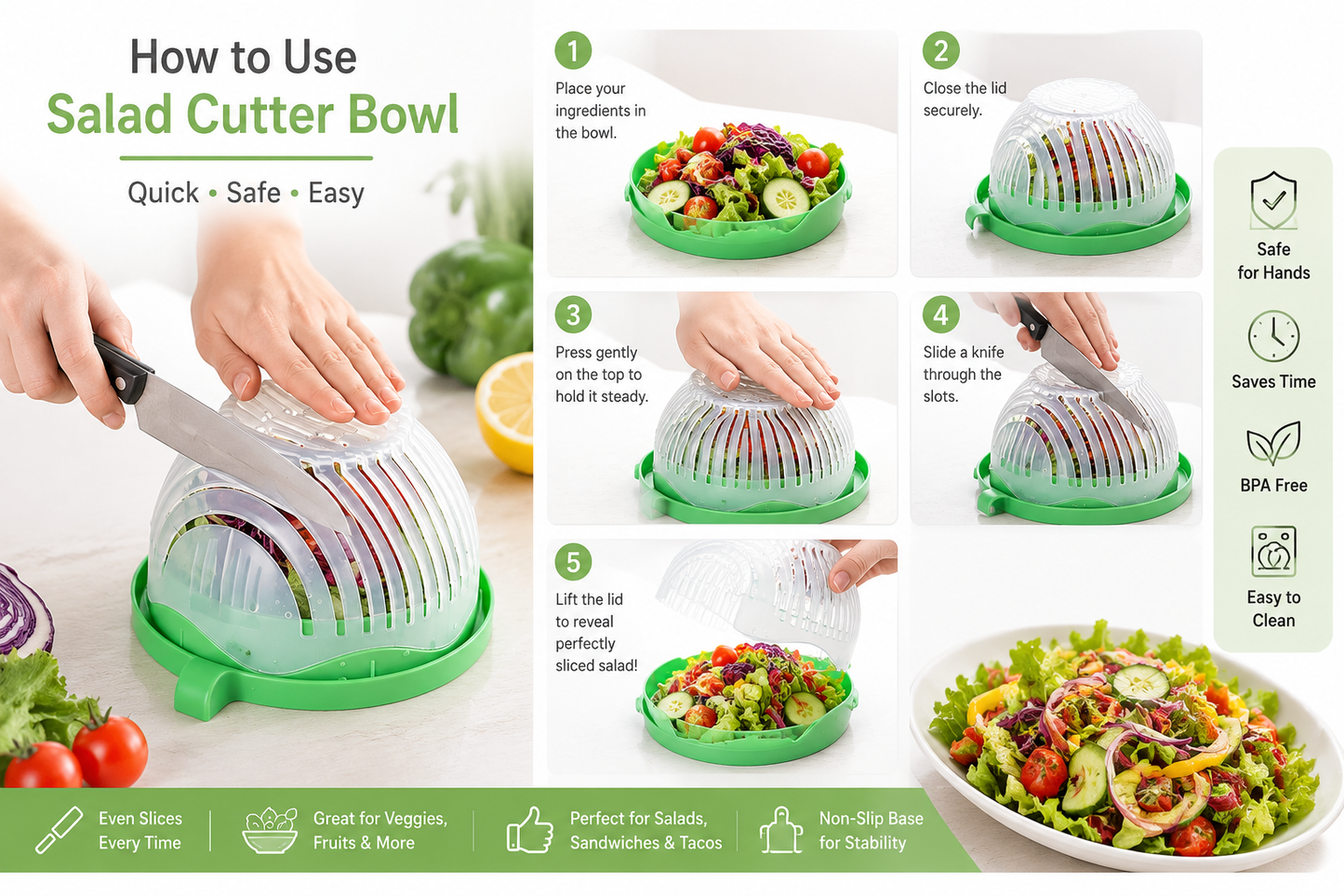 QuickPrep Salad Cutter Bowl