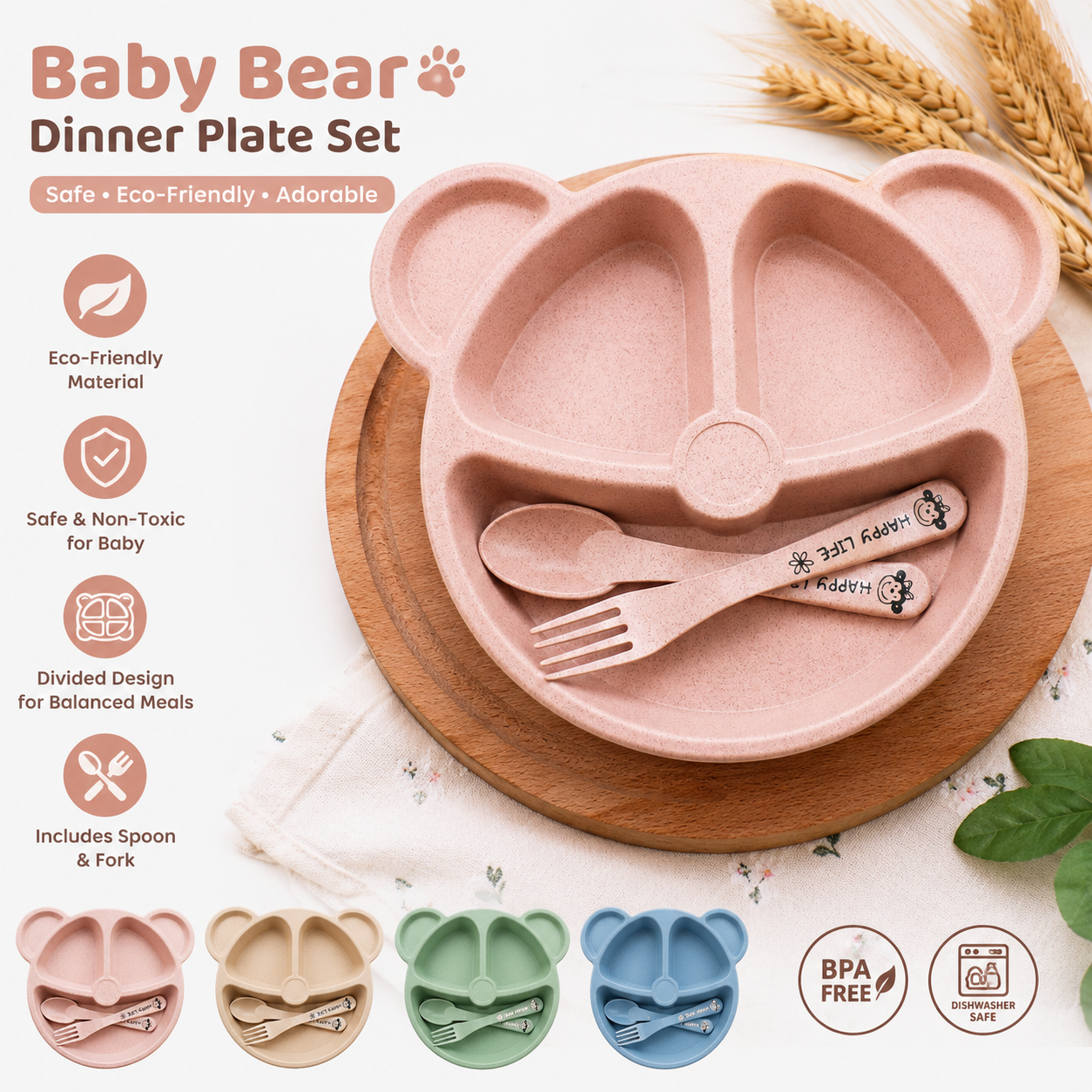 IANVY™ Panda Silicone Feeding Set